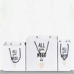 5 шт. бумажный картон хозяйственная сумка сердце любовь с принтом логотипа на заказ хранения популярные продажи посылка пыли одежда
