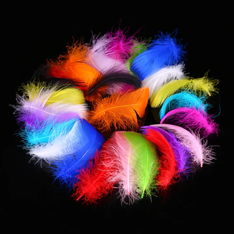 

Mix Color 100pcs Goose Feathers5- 8 Cm Goose Feather Stage Plumes Feathers Washed Goose Down Fluffy Plume for Wedding 3 Inch