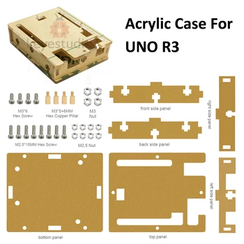 

HI-Q Keyestudio One set Transparent Acrylic Box Clear Enclosure for Arduino UNO R3 Case With Screws