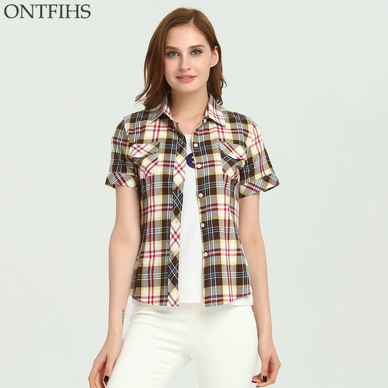 ONTFIHS Cotton font b shirts b font font b Women b font tops and font b