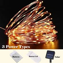

Christmas Fairy Led String Lights Decoration Copper Silver Wire Lights Holiday Lighting for Home Wedding Party Christmas Decor