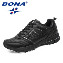 Bona novo estilo dos homens correndo sapatos ourdoor jogging tênis de trekking rendas até sapatos esportivos confortável luz suave frete grátis(China)
