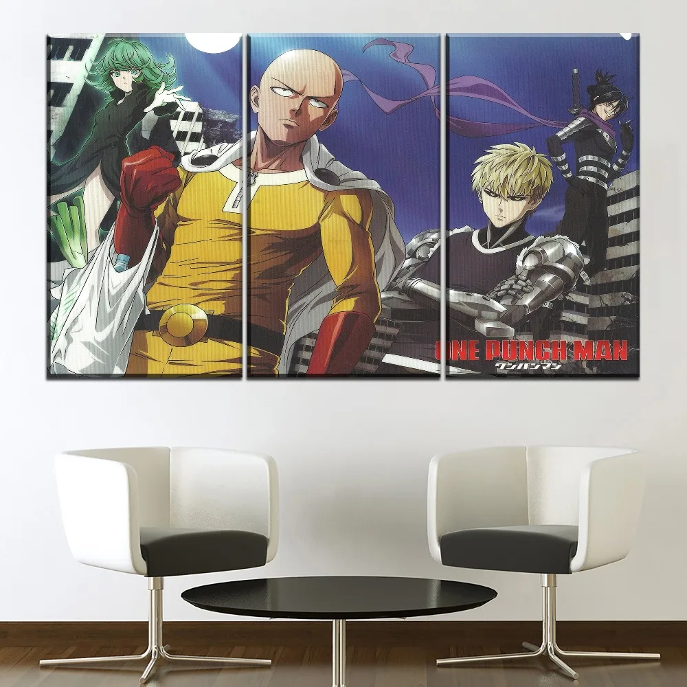 3 предмета модульная арт аниме One-Punch Man роль HD плакат холст картины декоративные