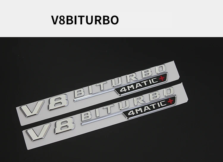 Emblema para Mercedes Matic + Turbo Estilo do Carro Carta Benz Biturbo 4 Matic Fender Logotipo Adesivo Cromo Preto Vermelho Amg V12biturbo v8 4 v8 biturbo 4 matic + turbo 4