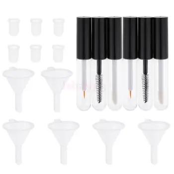 

Packs 6 Pieces 4ml Refillable Empty Mascara Tubes Eyelash Growth Cream Lip Gloss Vial Bottle with Funnels Plugs