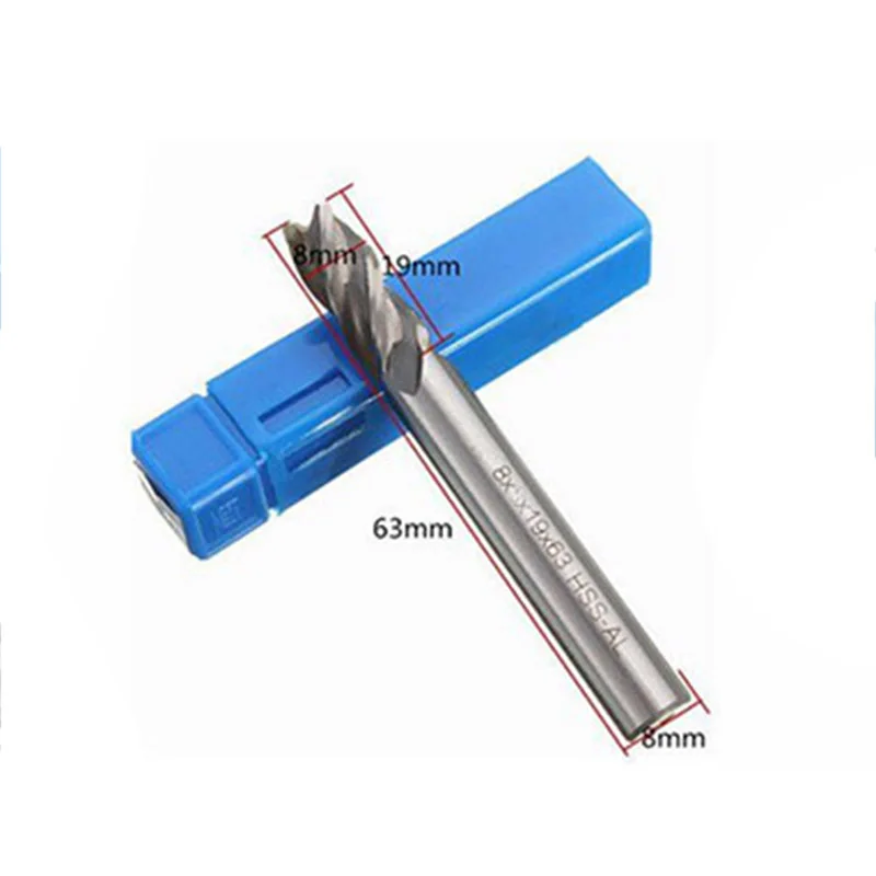 

1Pcs 8*8mm HSS CNC Straight Shank 4 Flute End Mill Milling Cutter Metal Drill Bits Cutting Tools P0.05