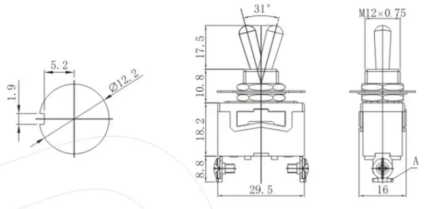 20 шт. KN3C-101 SPST 2 Pin 12 мм металлический выключатель на выключении тип блокировки 15A 250VAC винтовой терминал