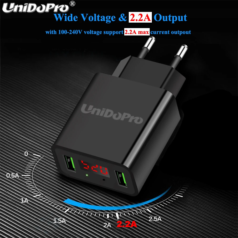 Светодиодный дисплей 2-USB EU Plug 2.2A Max умное быстрое зарядное устройство переменного тока для lenovo Yoga Tab Pro, Phab/Moto Tab 4 3 2 7 8 10 ''планшет