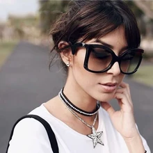 Женские квадратные солнцезащитные очки, женские роскошные брендовые дизайнерские негабаритные очки, женские солнцезащитные очки с градиентными линзами, большая оправа Oculos De Sol