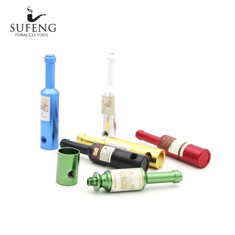 Hot Metal Material Small Tobacco Pipe New Creative 68mm Red Wine Bottle Free Delivery | Дом и сад