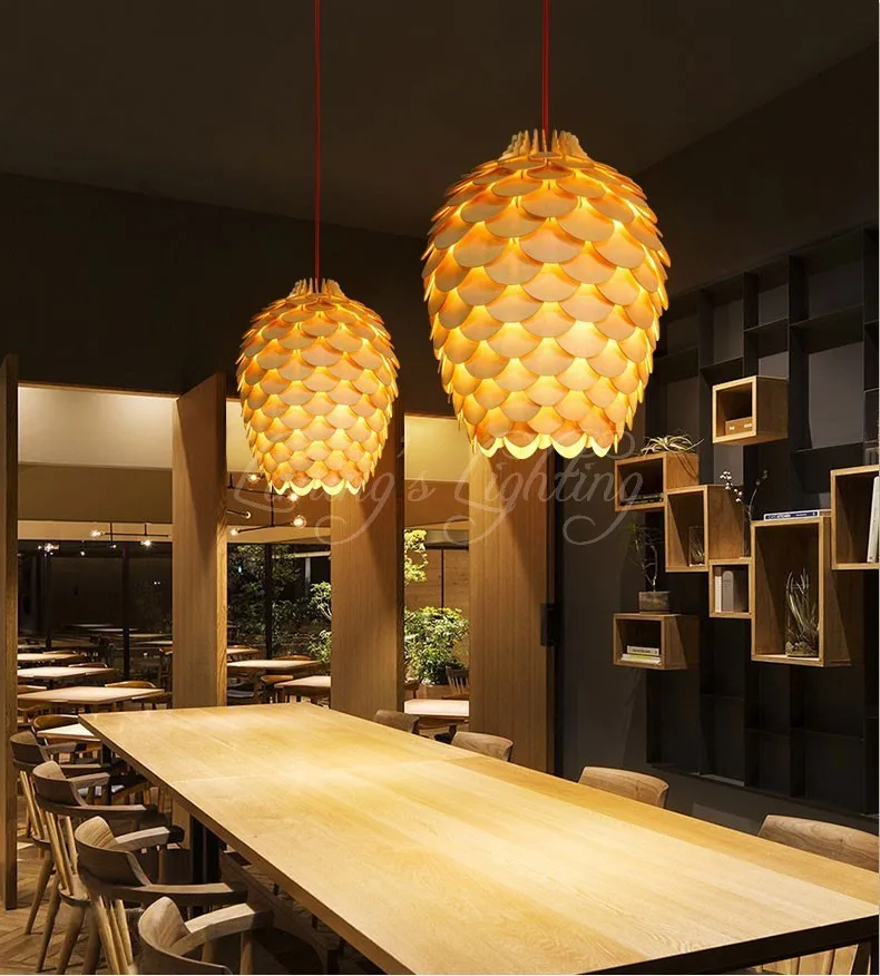 Подвесной светильник в скандинавском стиле из мордового дуба, подвесной светильник из дерева, современный светильник для столовой, ресторана, ретро светильники, освещение