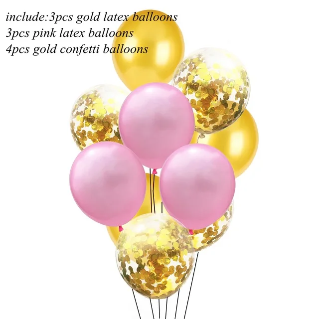 1 Набор, 12 дюймов, розовое золото, конфетти, латексные шары, надувные воздушные шары, Гелиевый шар для детей, для дня рождения, свадьбы, вечеринок - Цвет: As Picture