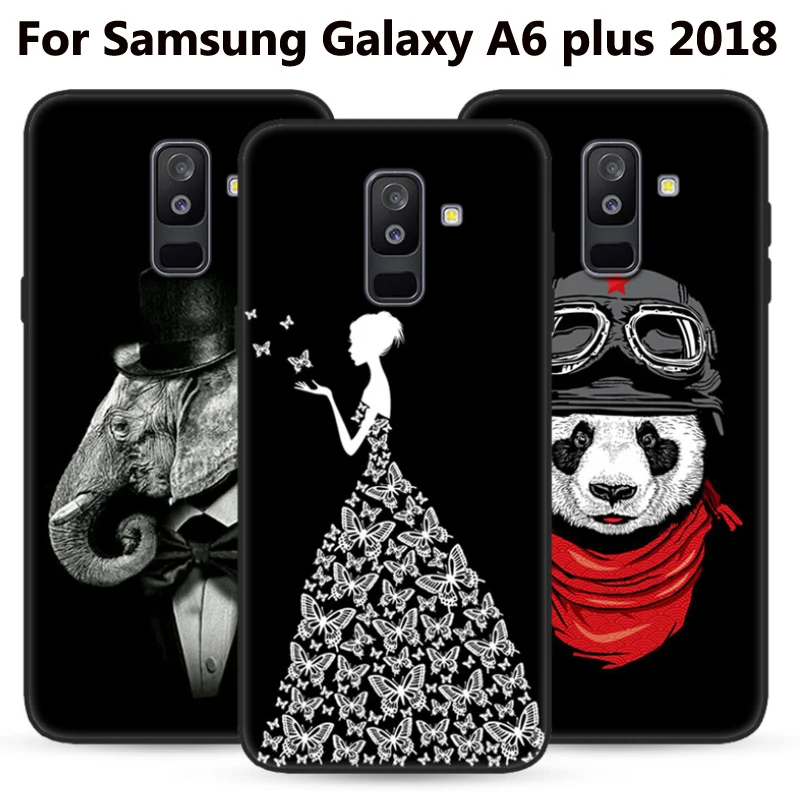 Чехол для Samsung Galaxy A6 plus 2018 мягкие силиконовые чехлы A6plus A6050 + чехол с мультяшным