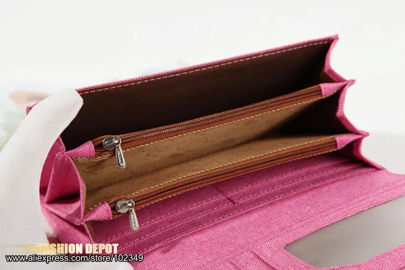 Long canvas wallet purse with zipper pocket (8)