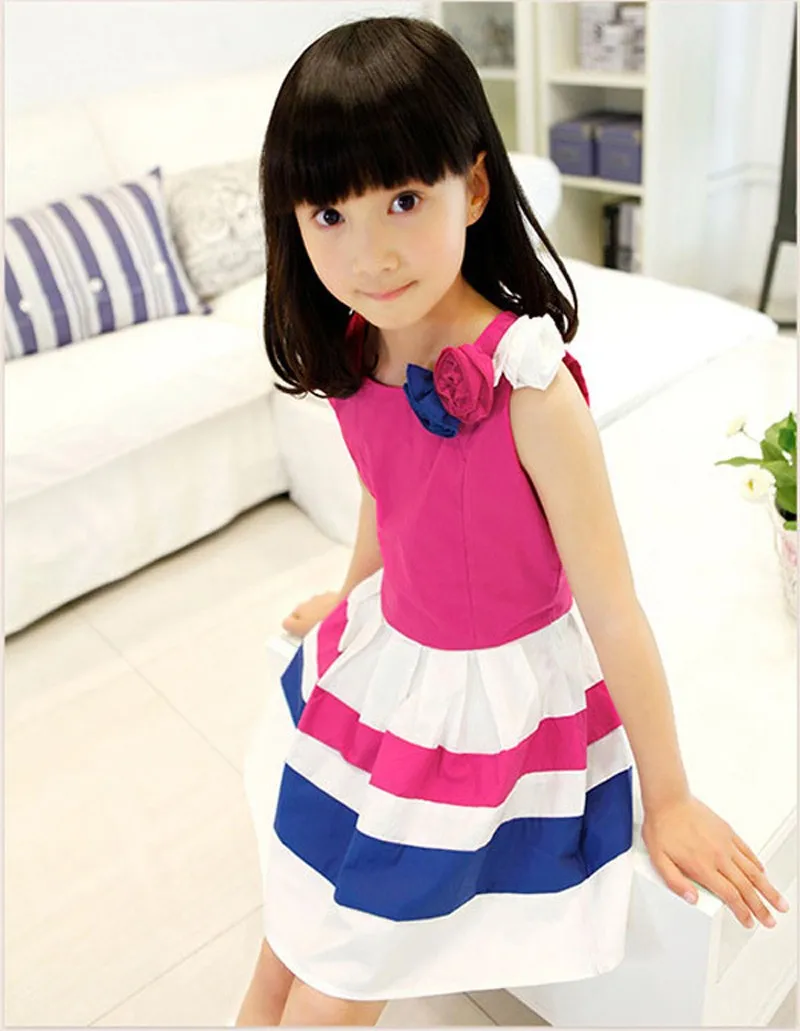 baby girls dress Fashion dress Splice Dimensional flowers Beautiful princess girl party dress vetement enfant fille robe vestido (21)