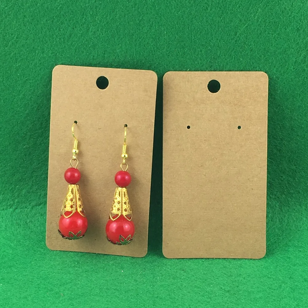 200PCS 9*5cm Fashion Earring Cards Kraft Paper Jewelry Cards Blank