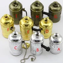 Алюминиевый E27 старинный держатель лампы подвесной светильник E27 розетка 110 В/220 В латунная лампа с выключателем