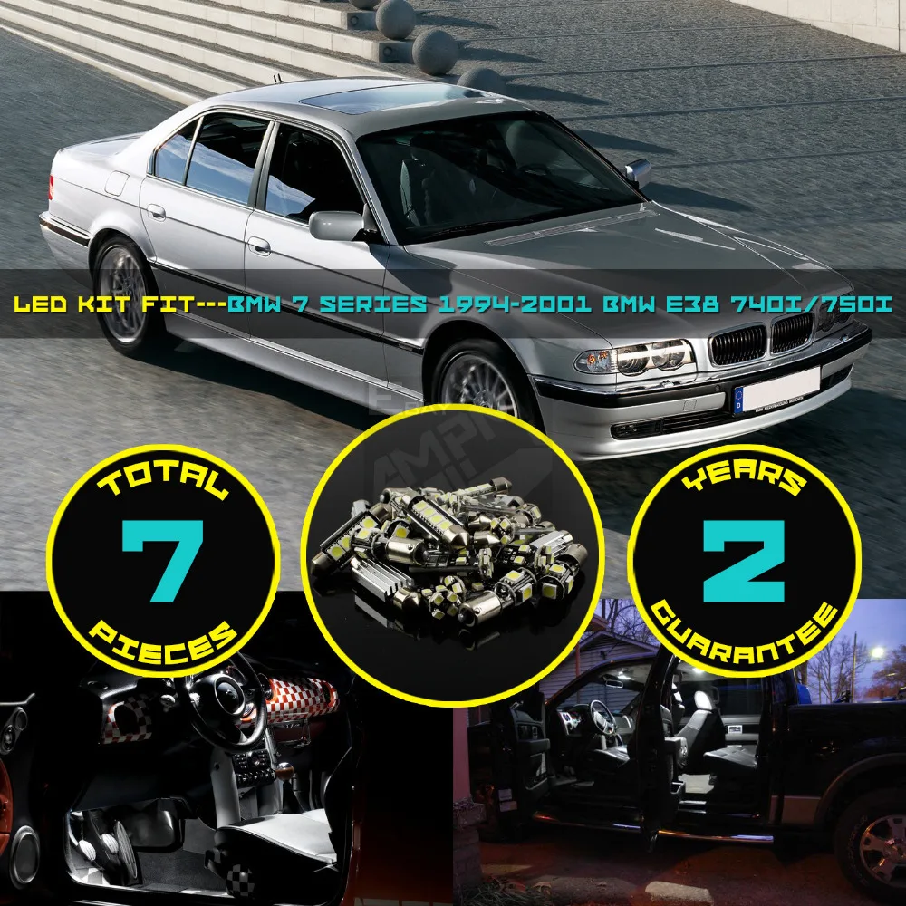 7x Canbus Led Car Interior Roof Dome Map Reading License