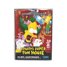 Красти супер Fun House Коробочная версия 16bit MD карточная игра для sega Mega Drive и Genesis