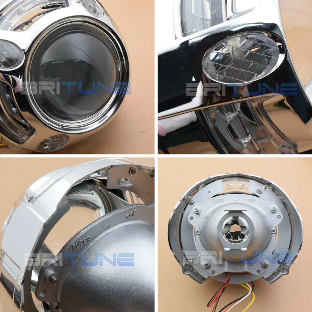 H7 H4 Автомобильные фары объектив Bi xenon проектор ангельские глазки Белый Желтый Halo
