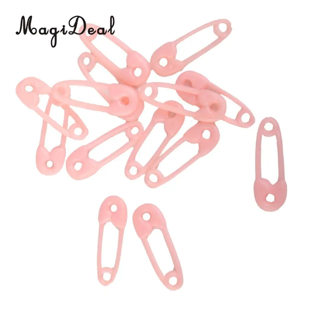 100pcs Pink Plastic Mini Safety Pins Rattles Baby Shower Gift Favor Charms Bag Filler Party Decorations