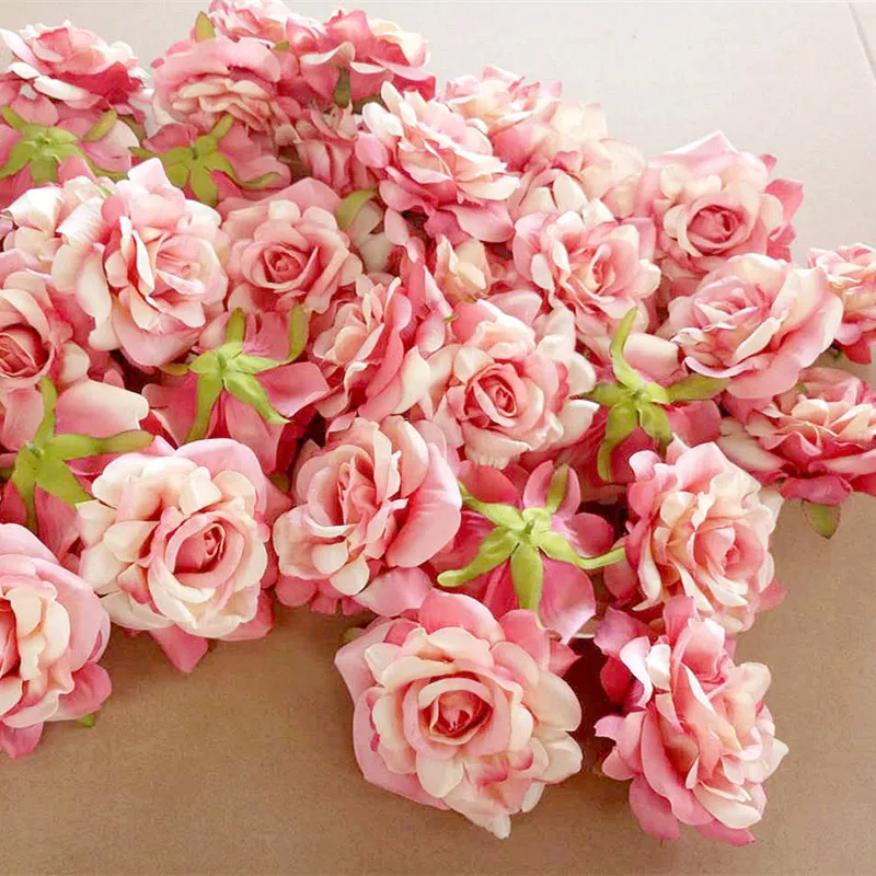

11PCS Artificial Flowers Head 10 cm For Wedding Decoration DIY Wreath Gift Box Floral Silk Party Design Flowers