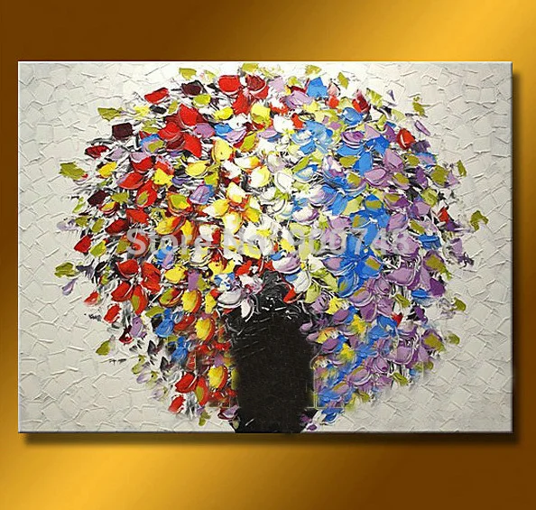 

Handmade Abstract Flower Oil Painting On Canvas Knif Painting Modern Art From Artist Art Directly Set Free Shipping