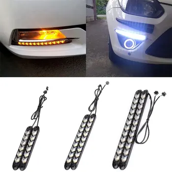 

Vehemo 2PCS for Car LED Daytime Running Light Flowing Arrow LED Turn Signal Strip Lights Headlight