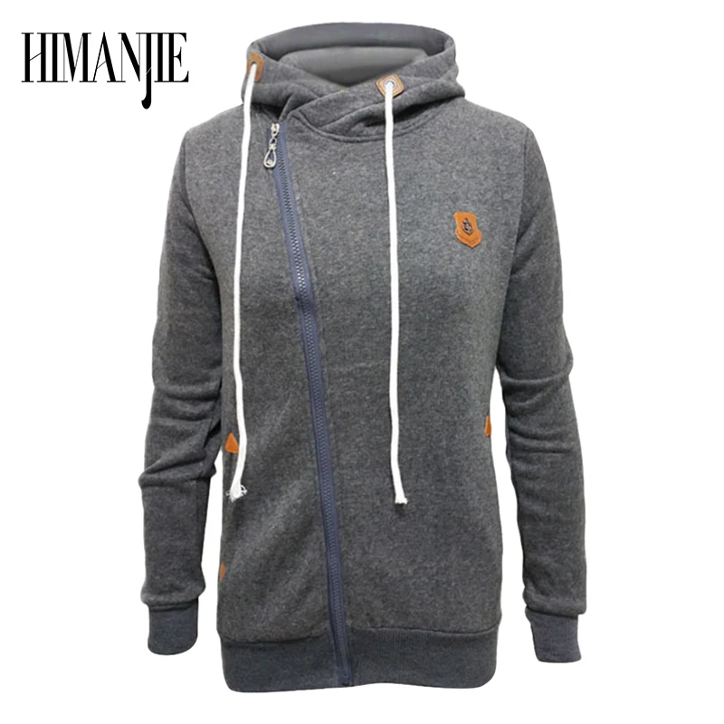 2017 New Women Sweatshirts Solid Color Hooded Jacket Long