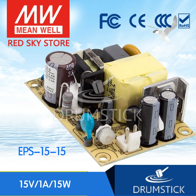 

MEAN WELL EPS-15-15 15V 1A meanwell EPS-15 15V 15W Single Output Switching Power Supply