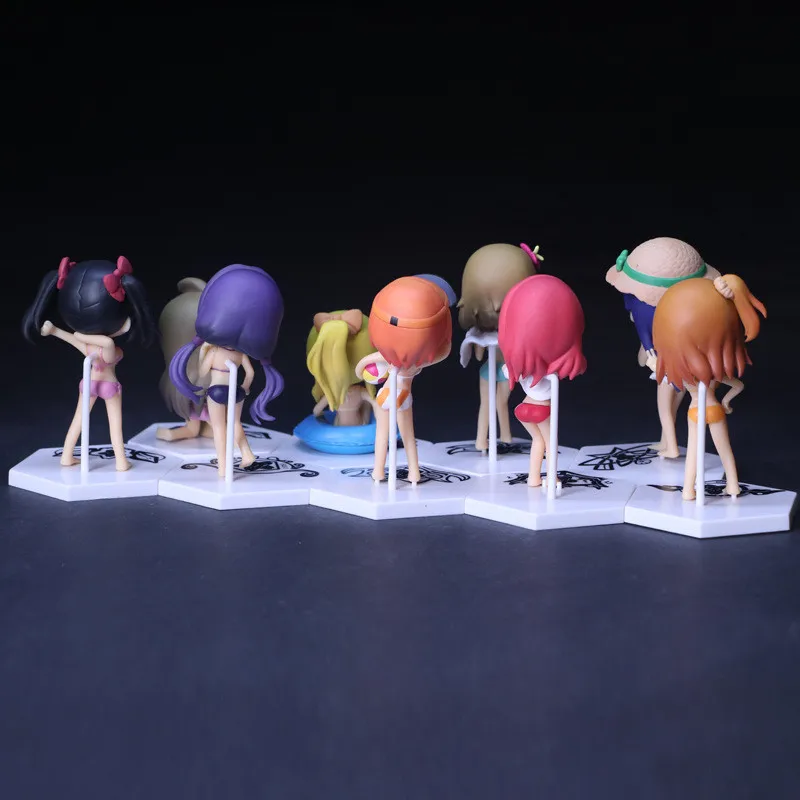 2017 New Love Live Beach Party Figuras Toys 9pcslot Lovelive Honoka Minami Kotori Sonoda Umi Yazawa Niko in Bikini Sexy Girl Action Figures Model Dolls  (4)