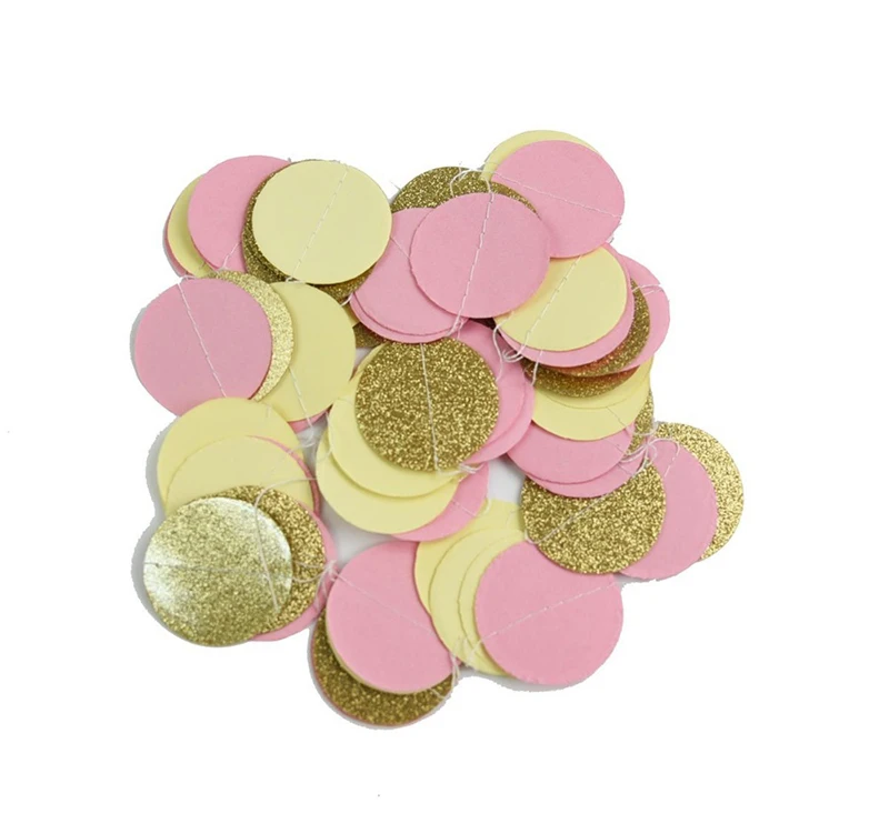 Pink-Cream-Polka-Dots-Tissue-Flowers-Paper-Pom-Poms-Tassel-Banner-Flag-Dot-Garlands-Set-for (4)