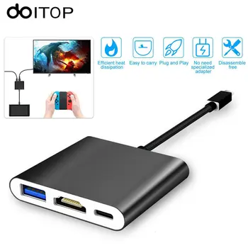 

DOITOP HDMI Type C Adapter Dock for Nintend Switch Replacement Dock TV 1080P HDMI Converter Cable For NS Switch Game Console A3