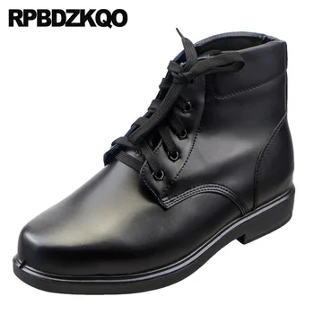

Fall Military Plus Size Big Shoes Lace Up Booties Italian Combat Army Mens Winter Boots Warm Waterproof Cheap Fur Ankle Black