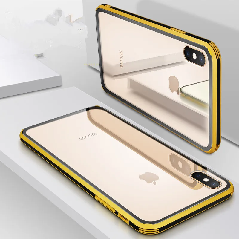 

PC+Color edge Glass Case For iPhone XS MAX XR Transparent Patterned PC+Edge Silicone Case For iPhone 7 6 S 6s 8 Plus Back Cover