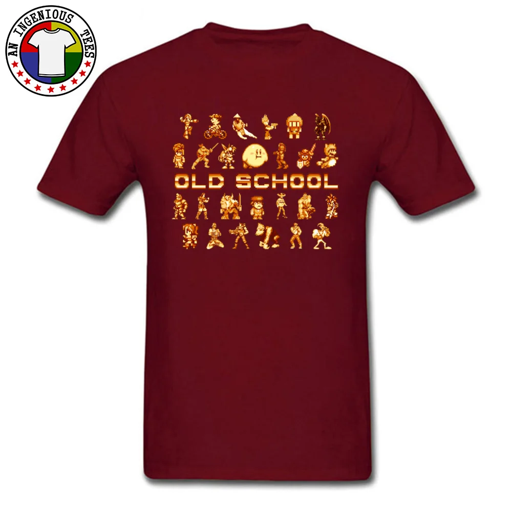 DesignGroup Short Sleeve Tops Shirts Summer/Autumn Dominant O-Neck Pure Cotton T Shirts Men T-shirts Golden Age of Gaming 18021  Golden Age of Gaming 18021 maroon