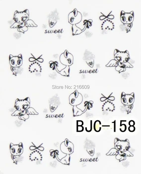 

Nail Sticker 22Sheets/Lot 3D Glitter Black White Cute Animal Babies Water Nail Sticker Nail Art Transfer Decals BJC155-165