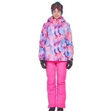 Phibee S-XL, зимние куртки, женский лыжный костюм, комплект, куртки и штаны, для улицы, одиночный лыжный комплект, ветрозащитный, Therma, лыжный сноуборд