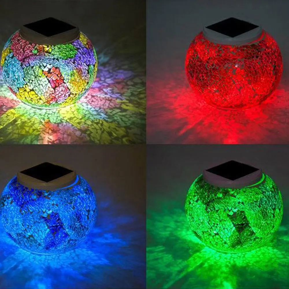 Solar Powered Mosaic Glass Ball Light 23
