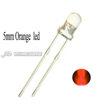 100 шт 5 мм диодный Оранжевый Светодиодный свет водная прозрачная линза круглый свет высокой яркости-излучающий диод лампа через отверстие