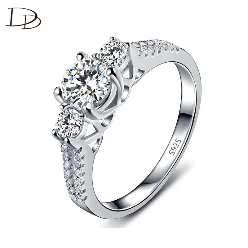 

925 silver rings for women AAA rhinestone engagement wedding rings stainless steel jewelry for women accessories DD011