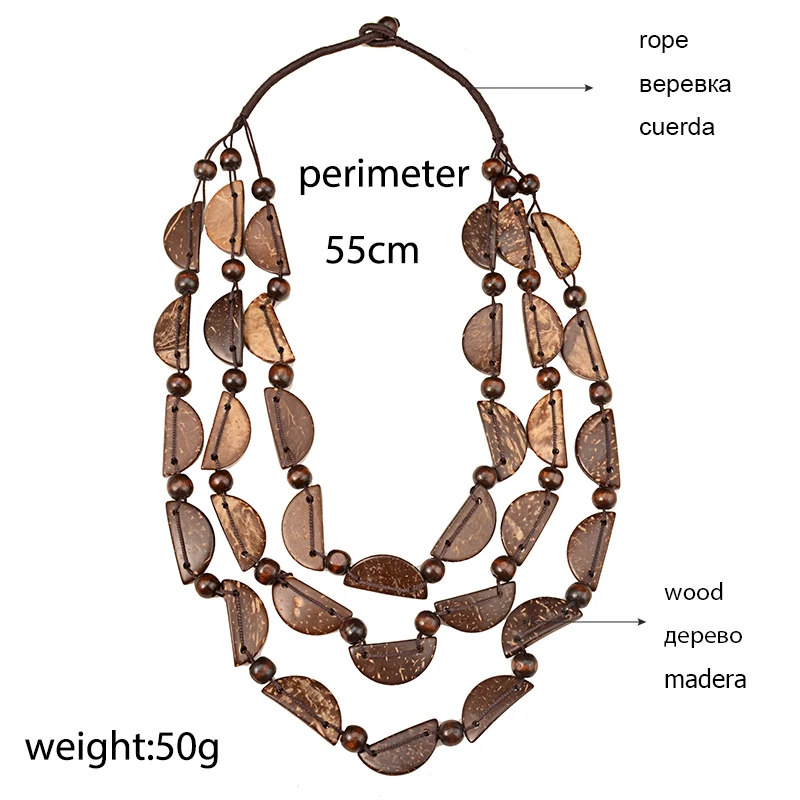 UDDEIN Bohemia Statement Necklace Women Multi Layer Bib Beads Wood Pendant Long Necklace Vintage Boho Jewelry Handmade Collar - Image 6
