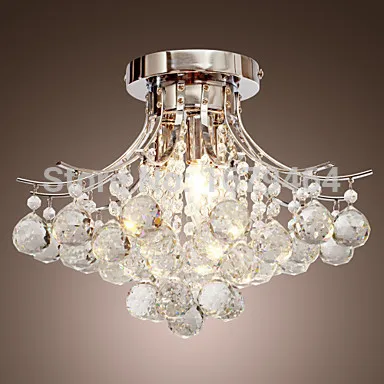

40W Chandelier Modern K9 Crystal 3 Lights Transparent 220-240v 40*40*28cm