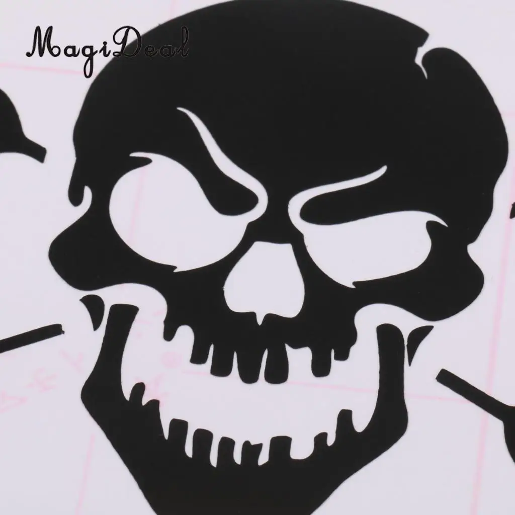 MagiDeal Waterproof Skull Vinyl Decal Sticker for Truck Door Kayak Canoe Cars Windows Wall Bike Guitars Rowing Boat Sticker Acce