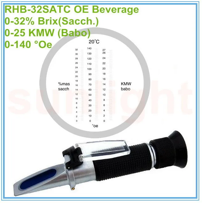 

RHB-32SATC OE Beverage Refractometer OE/KMW/Brix with Plastic Retail Box and Trackable Delivery Service