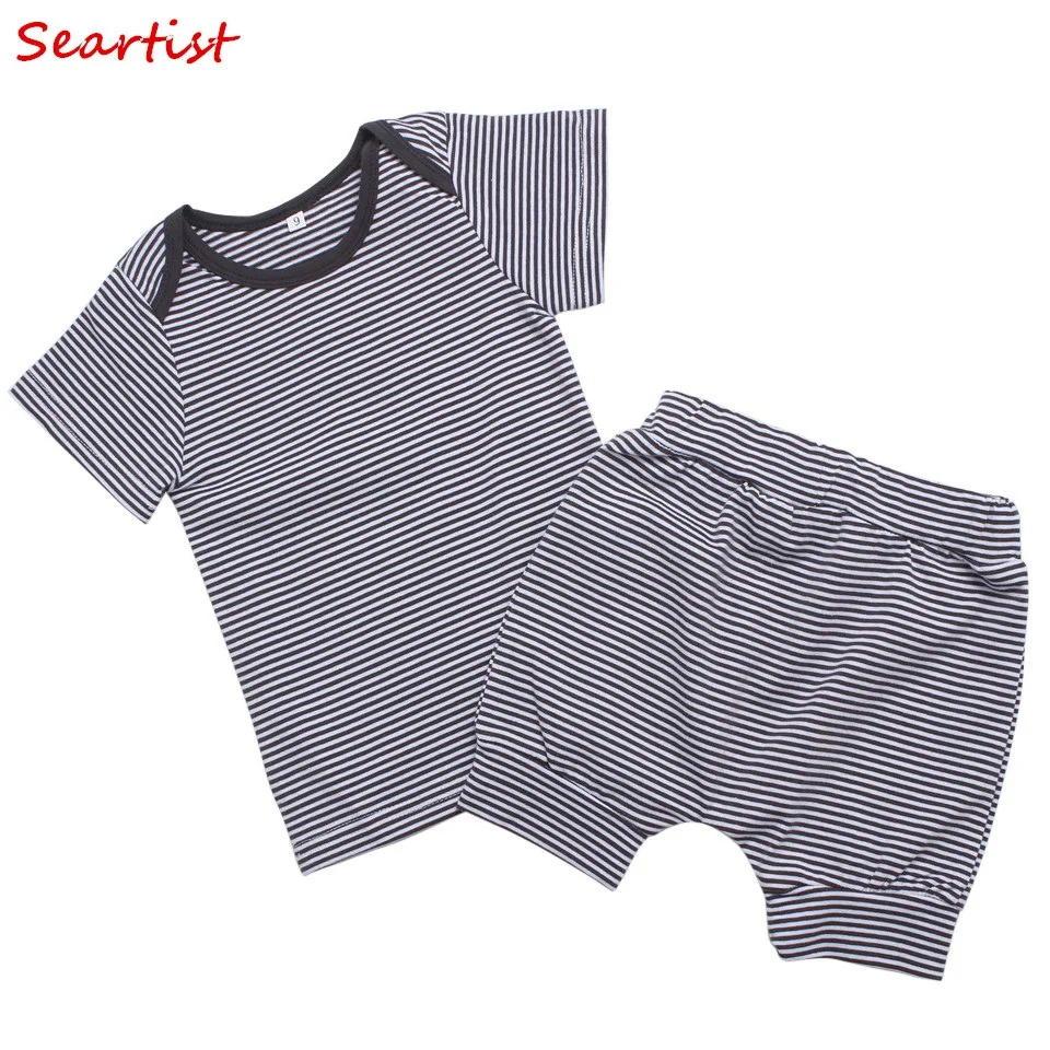 

Seartist Girl Boy Clothing Set Newborn Set Shorts+T Shirt Baby Bebes Striped Baby Girl Clothes Baby Boy Clothes 2019 New 35