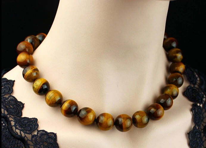 

Jewelr 006455 Necklace Golden Tiger Eye Giant 16mm Round Beads