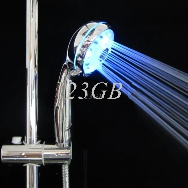 Регулируемый 3 режима светодиодный светильник душевая головка Спринклерный Датчик температуры ванная комната MAY03_20