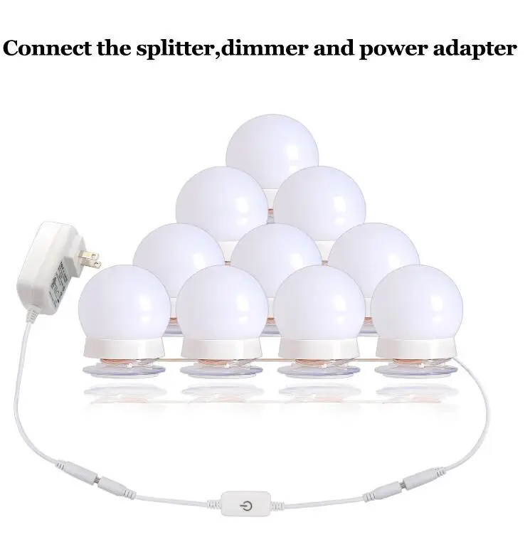 DGHGF Hollywood Style,LED Vanity Mirror Lights Kit with Dimmable Light Bulbs,Lighting Fixture Strip for Makeup Vanity Table Set