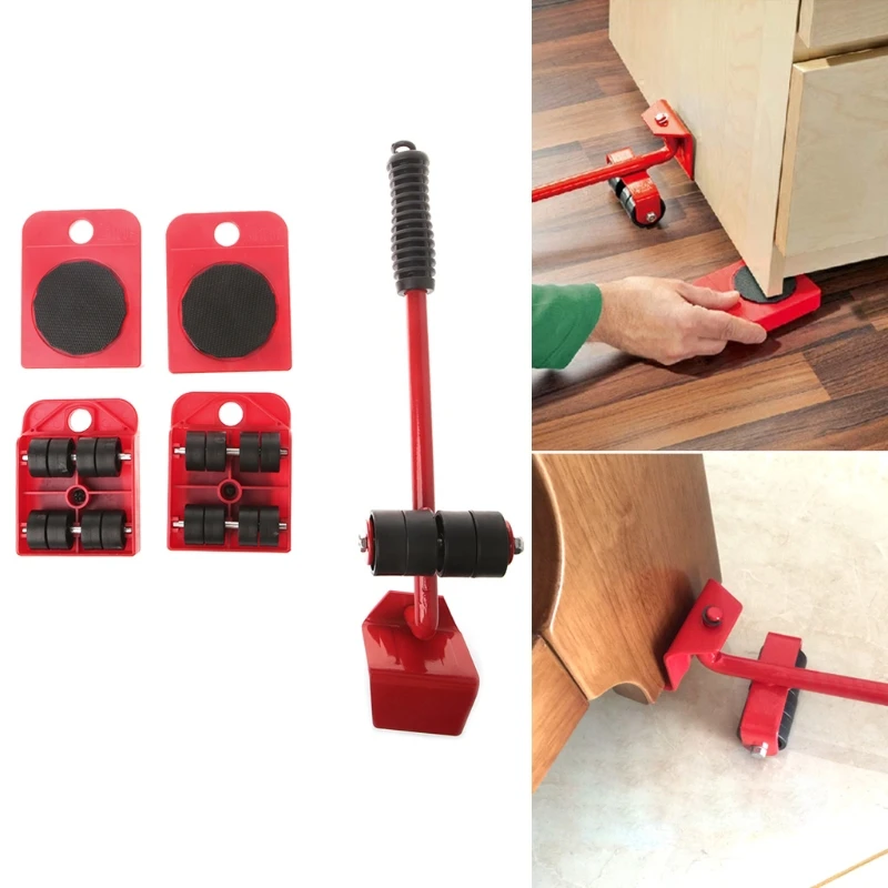 

5Pcs Furniture Transport Roller Set Removal Lifting Moving Tool Heavy Move House